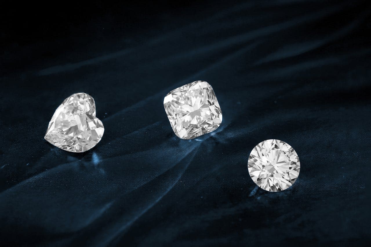 Luxury diamond collection closeup